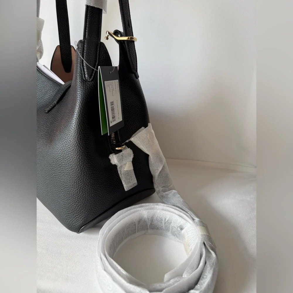 NWT Kate Spade Deco Crossbody Tote Handbag Black/Gold KI557